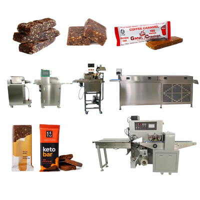 自動 チョコレート ナッツバー エクストルーダー と 切断 パッキング エネルギーバー 製造 機械 生産ライン